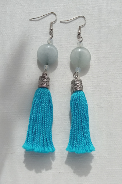 Turquoise Blue Tassel Earrings
